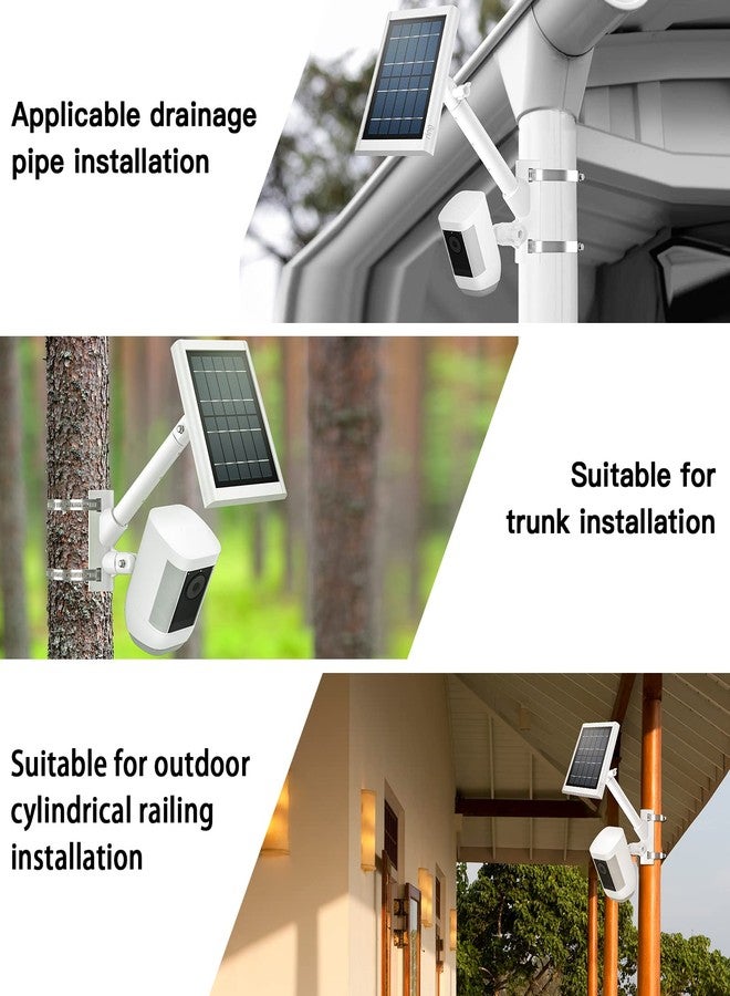HOLACA 2-in-1 Pole Mounting Bracket for Stick Up Cam/Outdoor Cam Plus/Spotlight Cam Pro/Plus and Ring Solar Panels/Super Solar Panels (White) - Image 2
